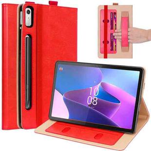 For Lenovo Tab P11 Pro Gen2 11.2 2022 TB132/138 Embossed Front Stand Leather Smart Tablet Case(Red)