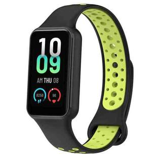 For Redmi Band 2 Loop Two-Color Breathable Silicone Watch Band(Black+Lime)