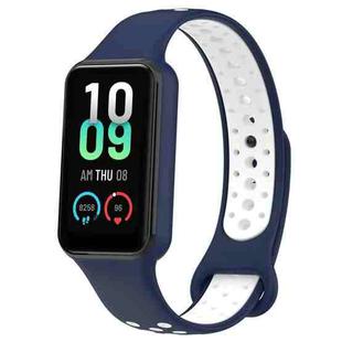 For Redmi Band 2 Loop Two-Color Breathable Silicone Watch Band(Blue+White)