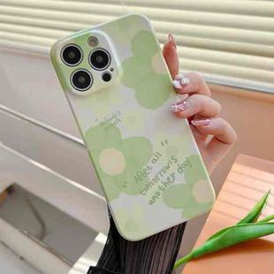 For iPhone 14 Pro Max PC Phone Case(Green Flower)