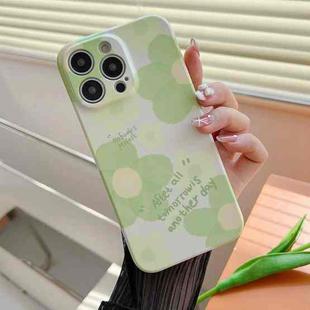 For iPhone 14 Pro PC Phone Case(Green Flower)