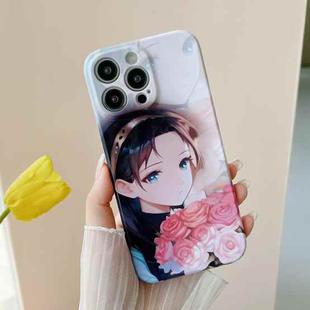 For iPhone 14 Plus PC Phone Case(Holding Roses)