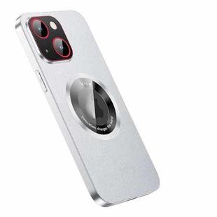 For iPhone 14 Pro R-JUST RH05 Magnetic Leather Metal Phone Case(Silver)