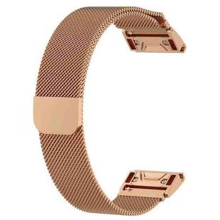 For Garmin Fenix 5S Milanese Watch Band(Rose Gold)