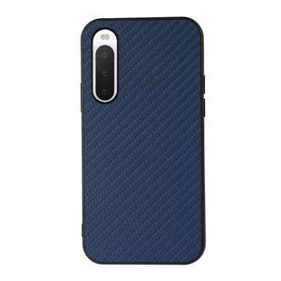 For Sony Xperia 10 V Carbon Fiber Texture PU Phone Case(Blue)