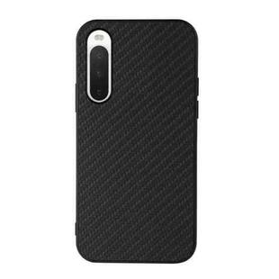 For Sony Xperia 10 V Carbon Fiber Texture PU Phone Case(Black)