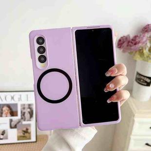 For Samsung Galaxy Z Fold3 5G Skin Feel Magnetic Shockproof Protective Phone Case(Purple)