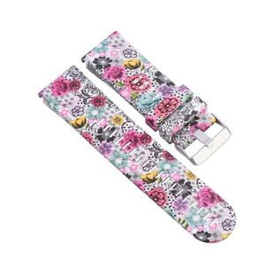 For Garmin Fenix 5X (26mm) / Fenix3 / Fenix3 HR Silicone Watch Band(Colorful Flowers)