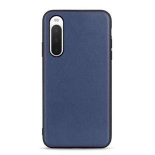 For Sony Xperia 10 V Lambskin Texture Genuine Leather Phone Case(Blue)