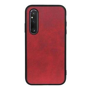 For Sony Xperia 1 V Two-color Calf Texture PU Phone Case(Red)