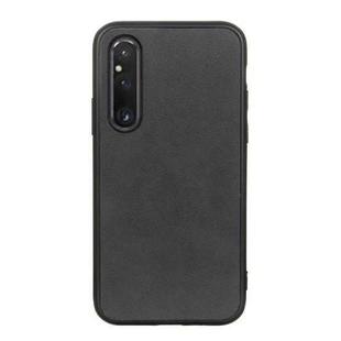 For Sony Xperia 1 V Two-color Calf Texture PU Phone Case(Black)