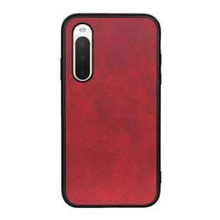 For Sony Xperia 10 V Two-color Calf Texture PU Phone Case(Red)