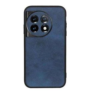 For OnePlus 11 5G Accurate Hole Two-color Calf Texture PU Phone Case(Blue)