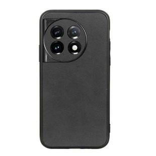 For OnePlus Ace 2 / 11R Accurate Hole Two-color Calf Texture PU Phone Case(Black)
