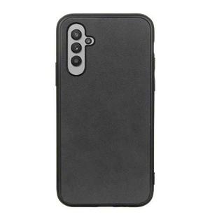 For Samsung Galaxy A24 Accurate Hole Two-color Calf Texture PU Phone Case(Black)