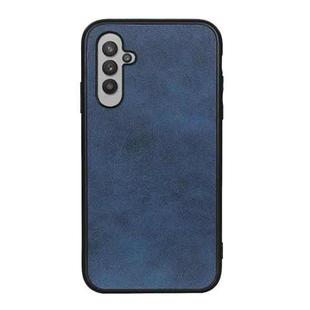 For Samsung Galaxy A24 Accurate Hole Two-color Calf Texture PU Phone Case(Blue)