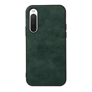 For Sony Xperia 10 V Two-color Litchi Texture PU Phone Case(Green)