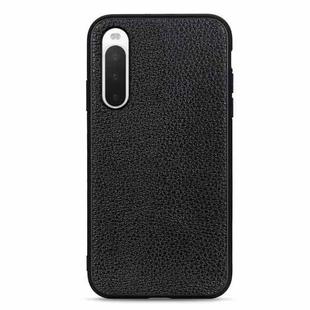 For Sony Xperia 10 V Litchi Texture Genuine Leather Phone Case(Black)