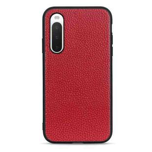 For Sony Xperia 10 V Litchi Texture Genuine Leather Phone Case(Red)