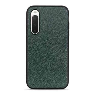 For Sony Xperia 10 V Litchi Texture Genuine Leather Phone Case(Green)
