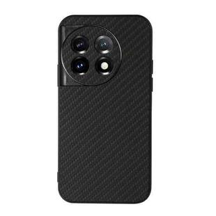 For OnePlus 11 5G Accurate Hole Carbon Fiber Texture PU Phone Case(Black)