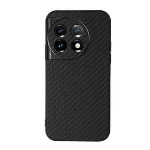 For OnePlus Ace 2 / 11R Accurate Hole Carbon Fiber Texture PU Phone Case(Black)