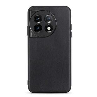 For OnePlus Ace 2 / 11R Lambskin Texture Genuine Leather Phone Case(Black)