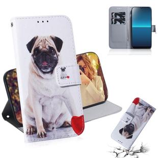 For Sony Xperia L4 Colored Drawing Horizontal Flip Leather Case with Holder & Card Slot & Wallet(Pug)