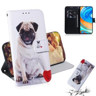 For Xiaomi Redmi Note 9 Pro Colored Drawing Horizontal Flip Leather Case with Holder & Card Slot & Wallet(Pug)