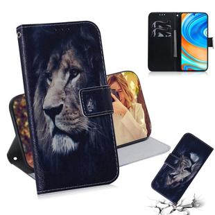 For Xiaomi Redmi Note 9 Pro Colored Drawing Horizontal Flip Leather Case with Holder & Card Slot & Wallet(Lion)