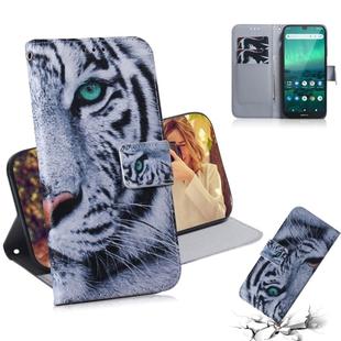 For Nokia 1.3 Colored Drawing Horizontal Flip Leather Case with Holder & Card Slot & Wallet(Tiger)
