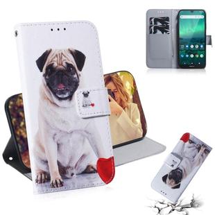 For Nokia 1.3 Colored Drawing Horizontal Flip Leather Case with Holder & Card Slot & Wallet(Pug)