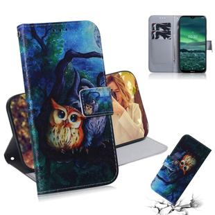 For Nokia 2.3 Colored Drawing Horizontal Flip Leather Case with Holder & Card Slot & Wallet(Oil Painting Owl)