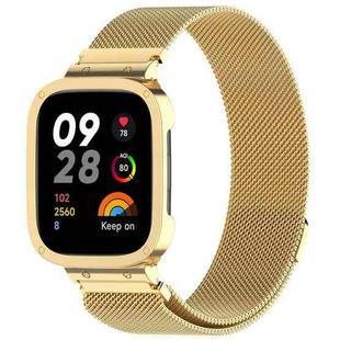 For Xiaomi Redmi Watch 3 / Mi Watch Lite 3 2 in 1 Milan Metal Watch Band with Watch Frame(Gold)