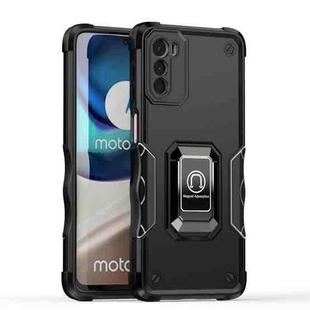 For Motorola Moto G42 Non-slip Shockproof Armor Phone Case with Ring Holder(Black)