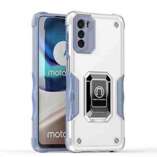 For Motorola Moto G42 Non-slip Shockproof Armor Phone Case with Ring Holder(White)