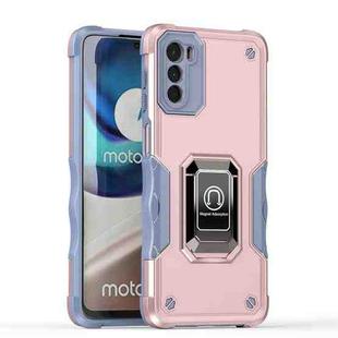 For Motorola Moto G42 Non-slip Shockproof Armor Phone Case with Ring Holder(Rose Gold)