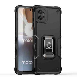 For Motorola Moto G32 Non-slip Shockproof Armor Phone Case with Ring Holder(Black)