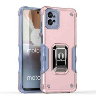 For Motorola Moto G32 Non-slip Shockproof Armor Phone Case with Ring Holder(Rose Gold)