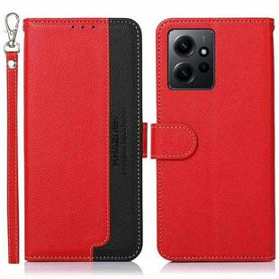 For Xiaomi Redmi Note 12 4G Global KHAZNEH Litchi Texture Leather RFID Phone Case(Red)