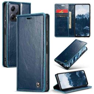 For Xiaomi Redmi Note 12 5G / Poco X5 CaseMe 003 Crazy Horse Texture Leather Phone Case(Blue)
