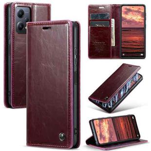 For Xiaomi Redmi Note 12 5G / Poco X5 CaseMe 003 Crazy Horse Texture Leather Phone Case(Red)