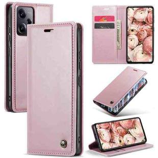 For Xiaomi Redmi Note 12 Pro 5G / Poco X5 Pro CaseMe 003 Crazy Horse Texture Leather Phone Case(Rose Gold)