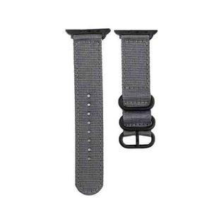 Black Buckle Canvas Watch Band For Apple Watch Ultra 49mm / Series 8&7 45mm / SE 2&6&SE&5&4 44mm / 3&2&1 42mm(Grey)
