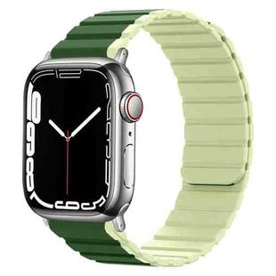 Smart Magnetic Silicone Watch Band For Apple Watch Series 8&7 41mm / SE 2&6&SE&5&4 40mm / 3&2&1 38mm(Dark Green+Light Green)