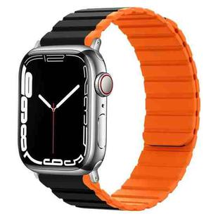 Smart Magnetic Silicone Watch Band For Apple Watch Series 8&7 41mm / SE 2&6&SE&5&4 40mm / 3&2&1 38mm(Black+Orange)