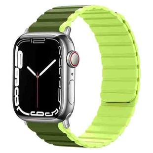 Smart Magnetic Silicone Watch Band For Apple Watch Series 8&7 41mm / SE 2&6&SE&5&4 40mm / 3&2&1 38mm(Dark Green+Grass Green)