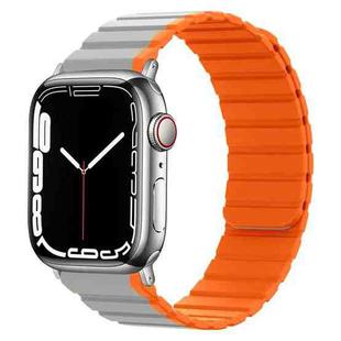 Smart Magnetic Silicone Watch Band For Apple Watch Ultra 49mm / Series 8&7 45mm / SE 2&6&SE&5&4 44mm / 3&2&1 42mm(Grey+Orange)