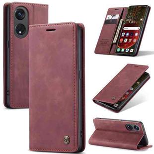 For OPPO Reno8 T 5G CaseMe 013 Multifunctional Horizontal Flip Leather Phone Case(Wine Red)