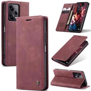 For Xiaomi Redmi Note 12 Pro 5G / Poco X5 Pro CaseMe 013 Multifunctional Horizontal Flip Leather Phone Case(Wine Red)